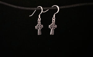 925 Sterling Silver Celtic Cross Dangle Earrings