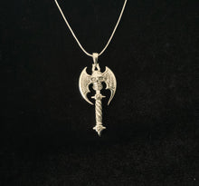 925 Sterling Silver Celtic Viking Norse Battle Axe Skull Pendant Necklace + Free Chain
