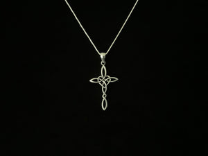 925 Sterling Silver Celtic Cross Pendant Necklace + Free Chain