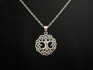 Large 925 Sterling Silver Celtic Tree of Life Pendant + Free Chain
