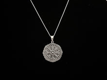 Large Handcast 925 Sterling Silver Norse Viking Compass Vegvisir Pendant Necklace + Free Chain