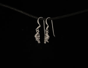 925 Sterling Silver Celtic Raven Dangle Earrings