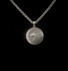 Handcast 925 Sterling Silver Celtic Wolf Pendant accented with Celtic Knotwork + Free Chain