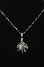 925 Sterling Silver Celtic Turtle Pendant Necklace + Free Chain