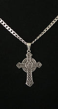 Large 925 Sterling Silver Irish Celtic Masonic Mason Cross Pendant + Free Chain Necklace