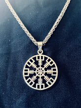 Handcast 925 Sterling Silver Norse Viking Helm of Awe Pendant Necklace + Free Chain