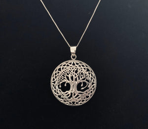 Handcast 925 Sterling Silver Celtic Tree of Life Necklace