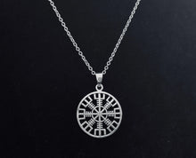 Handcast 925 Sterling Silver Norse Viking Helm of Awe Pendant Necklace + Free Chain