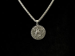 Handcast 925 Sterling Silver Norse Viking Odin on Horse Sleipnir Rune Alphabet Pendant Necklace