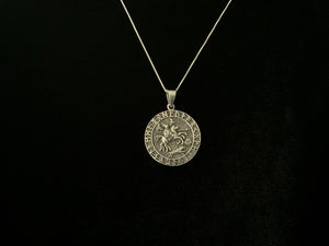 Handcast 925 Sterling Silver Norse Viking Odin on Horse Sleipnir Rune Alphabet Pendant Necklace