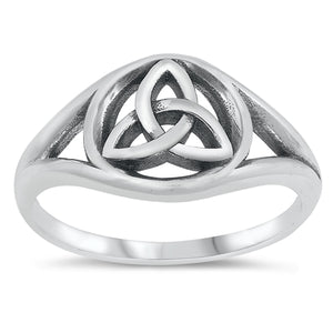 925 Sterling Silver Celtic Trinity Triquetra Knot Ring Band Size 5-10