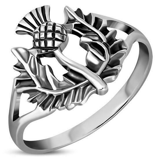 925 Sterling Silver Scottish Thistle Ring