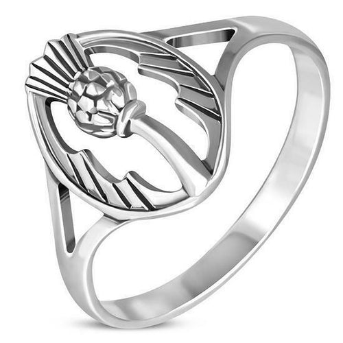 925 Sterling Silver Scottish Thistle Ring