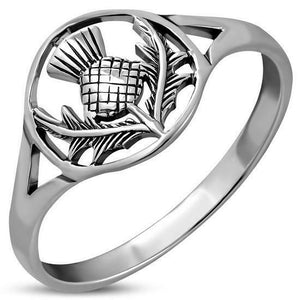 925 Sterling Silver Scottish Thistle Ring