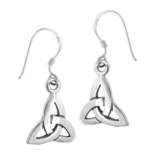 Silver Celtic Triquetra Trinity Knot Dangle Earrings