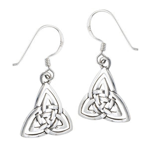Silver Celtic Triquetra / Trinity Knot Dangle Earrings