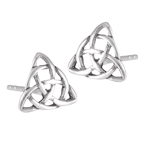 Silver Celtic Triquetra / Trinity Knot Stud Post Earrings