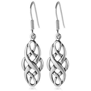 Silver Celtic Knotwork Dangle Earrings