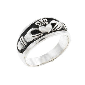 Sterling Silver Inset Claddagh Men's Ring
