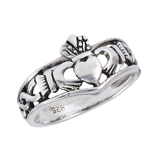 Sterling Silver Irish Wishbone Claddagh Ring
