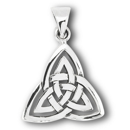 Silver Celtic Trinity Triquetra Knot Pendant + Free Chain
