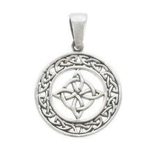 Silver Celtic Quad Knot Pendant + Free Chain