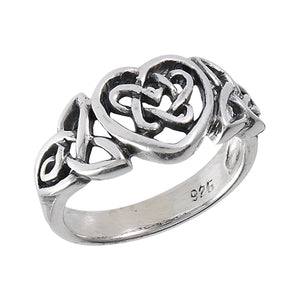 Silver Celtic Loveknot Heart Ring