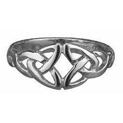 Silver Celtic Double Triquetra / Trinity Knot Ring