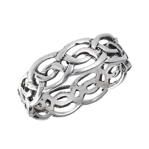 Silver Celtic Weave of Eternity Ring