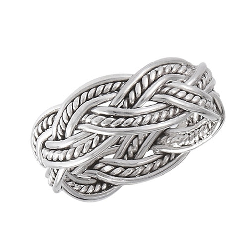 Silver Celtic Braided Weave of Eternity Ring
