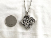 Handcast 925 Sterling Silver Entwined Celtic Dragon Warrior Necklace