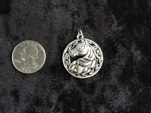 Handcast 925 Sterling Silver Celtic Epona Horse Pendant + Free Chain