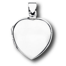 Sterling Silver Heart Photo Locket Pendant + Free Chain