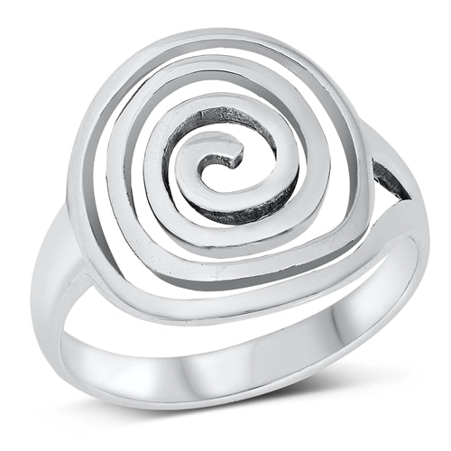 Large 925 Sterling Silver Celtic Spiral Ring Band Size 6-13