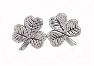 Sterling Silver Irish Lucky Shamrock Stud Post Earrings
