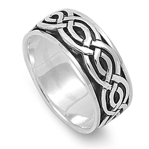 Silver Unisex Celtic Weave Spinner Ring