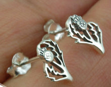 Silver Scottish Thistle Stud Post Earrings