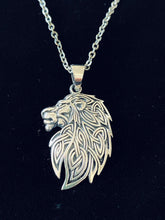 Handcast 925 Sterling Silver Celtic Lion Head Pendant + Free Chain Necklace