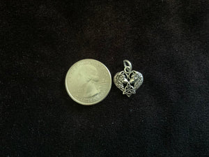 Handcast 925 Sterling Silver Celtic Wolf Heart Pendant accented w/ Celtic Trinity Triquetra Knot + Free Chain Necklace