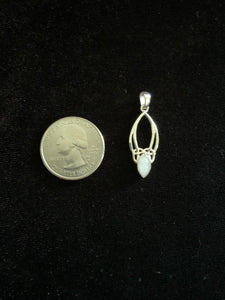 Handcast 925 Sterling Silver Celtic Knot Moonstone Pendant + Free Chain