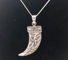 925 Sterling Silver Double Sided Viking Celtic Horn Pendant Necklace + Free Chain