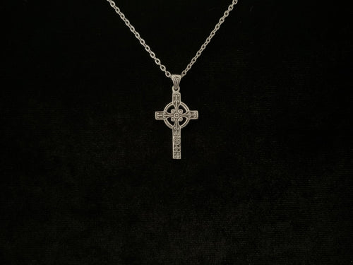 925 Sterling Silver Celtic Cross Pendant Necklace + Free Chain
