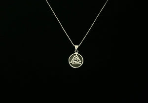 925 Sterling Silver Norse Viking Celtic Valknut Knot Pendant Necklace + Free Chain