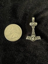 Large Handcast 925 Sterling Silver Norse Viking Thor's Thors Hammer Mjolnir Skull Pendant + Free Chain