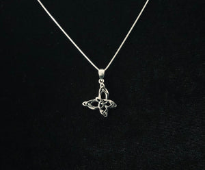 Handcast 925 Sterling Silver Celtic Butterfly Pendant accented with Celtic Knotwork+ Chain