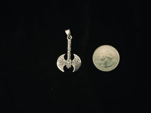 Large Handcast 925 Sterling Silver Viking Norse Battle Axe Pendant + Free Chain