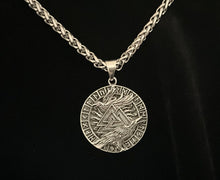 Handcast 925 Sterling Silver Norse Viking Celtic Raven Hugin and Munin Valknut Rune Alphabet Pendant Necklace