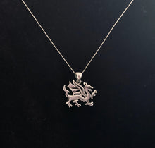 Large Handcast 925 Sterling Silver Welsh Dragon Necklace