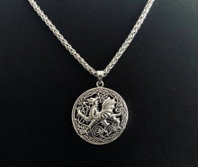 Handcast Large 925 Sterling Silver Welsh Dragon Necklace