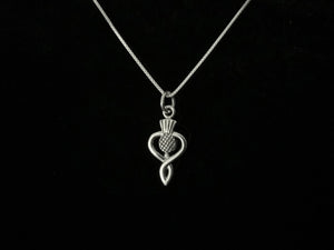925 Sterling Silver Scottish Thistle Flower Charm Pendant + Free Chain